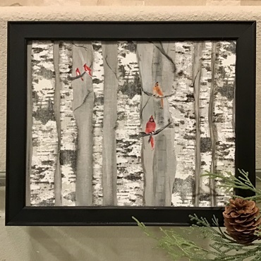 Birch Tree Winter Scene
