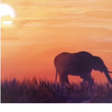 Safari Sunset Painting