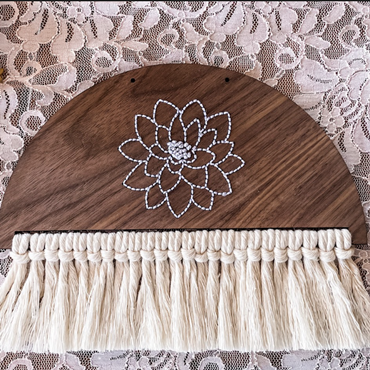 Embroidery Macrame Wall Hanging