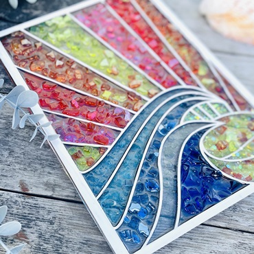 Crushed Glass Meets Resin Art