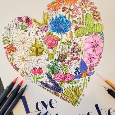 Love Blooms Watercolor Markers