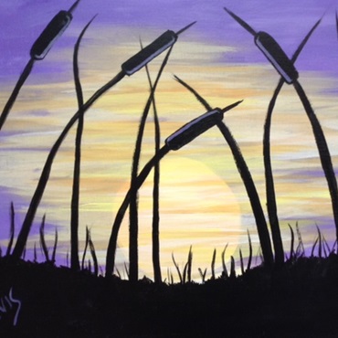 Cattails Painting