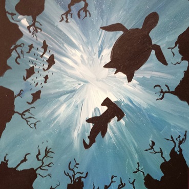Underwater Turtle Painting